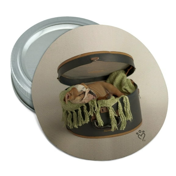English Bulldog Puppy Dog Sleeping Hatbox Box Round Rubber Non-Slip Jar Gripper Lid Opener