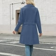 thumbnail image 5 of Women's Lapel Mid-Length Button-Down Woolen Coat for Fall and Winter, Classic Style, Winter Clothes for Women,Blue,XL, 5 of 6