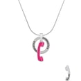 thumbnail image 2 of Delight Jewelry Hot Pink Telephone Gymnastics Ring Charm Necklace, 18", 2 of 4