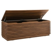 Modway Render Particleboard and Laminate Storage Bench in Walnut