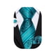 thumbnail image 1 of Set de Corbata Barry.Wang de Seda Verde Azulado con Pañuelo y Gemelos para Hombre, 1 of 8
