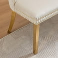 thumbnail image 5 of Modern Velvet Double Dining Loveseat Bench, 2 - Seat Tufted Wingback Bench with Handmade Buttons, Gold - Plated Steel Legs, Upholstered Armless Dining & Living Room Seating, 5 of 11