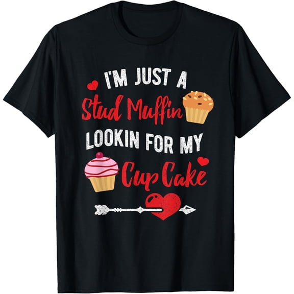 Exquisite and comfortable-Toddler Boy Valentines Day Shirt Just A Stud Muffin Cupcake T-Shirt
