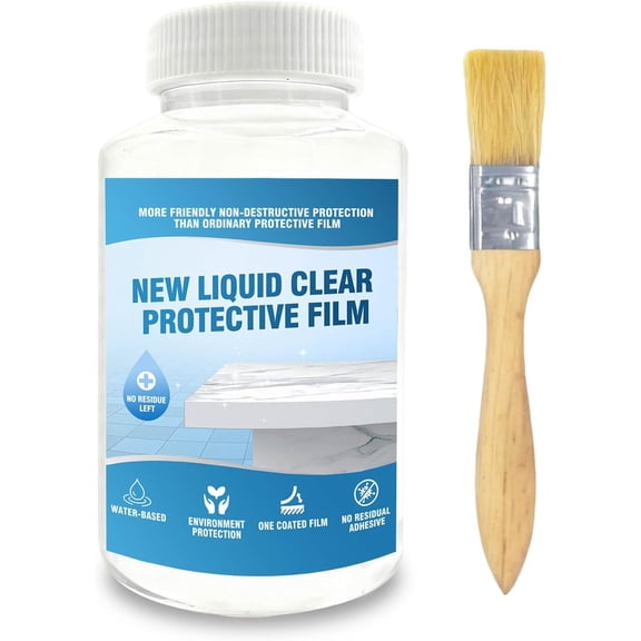 11 oz Liquid Clear tective Film Tape Liquid Masking Tape Transparent Adhesive Removable Coating for Furniture Appliances Desks Fridges Cabinets Surfaces High-Gloss tective Film