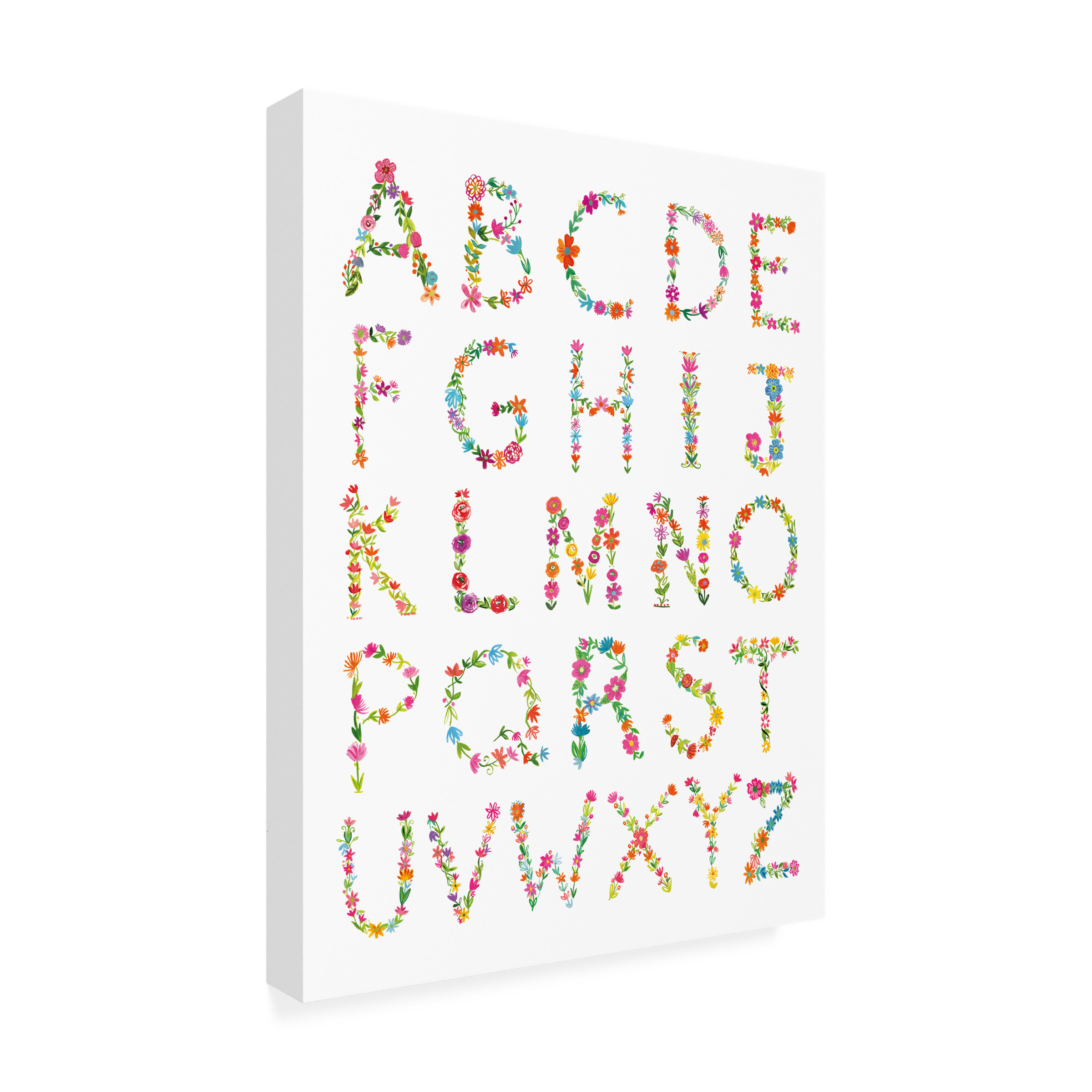 Trademark Fine Art 'Floral Alphabet' Canvas Art by Farida Zaman