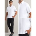 thumbnail image 5 of Unique Bargains Men's Short Sleeve Cotton Regular Fit Button Down Formal Shirt S White, 5 of 5