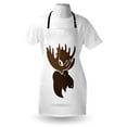 thumbnail image 3 of Moose Apron Deer Head Canadian Sacred Northern Wilderness Mammals Hunting Graphic Print, Unisex Kitchen Bib Apron with Adjustable Neck for Cooking Baking Gardening, Brown and White, by Ambesonne, 3 of 3