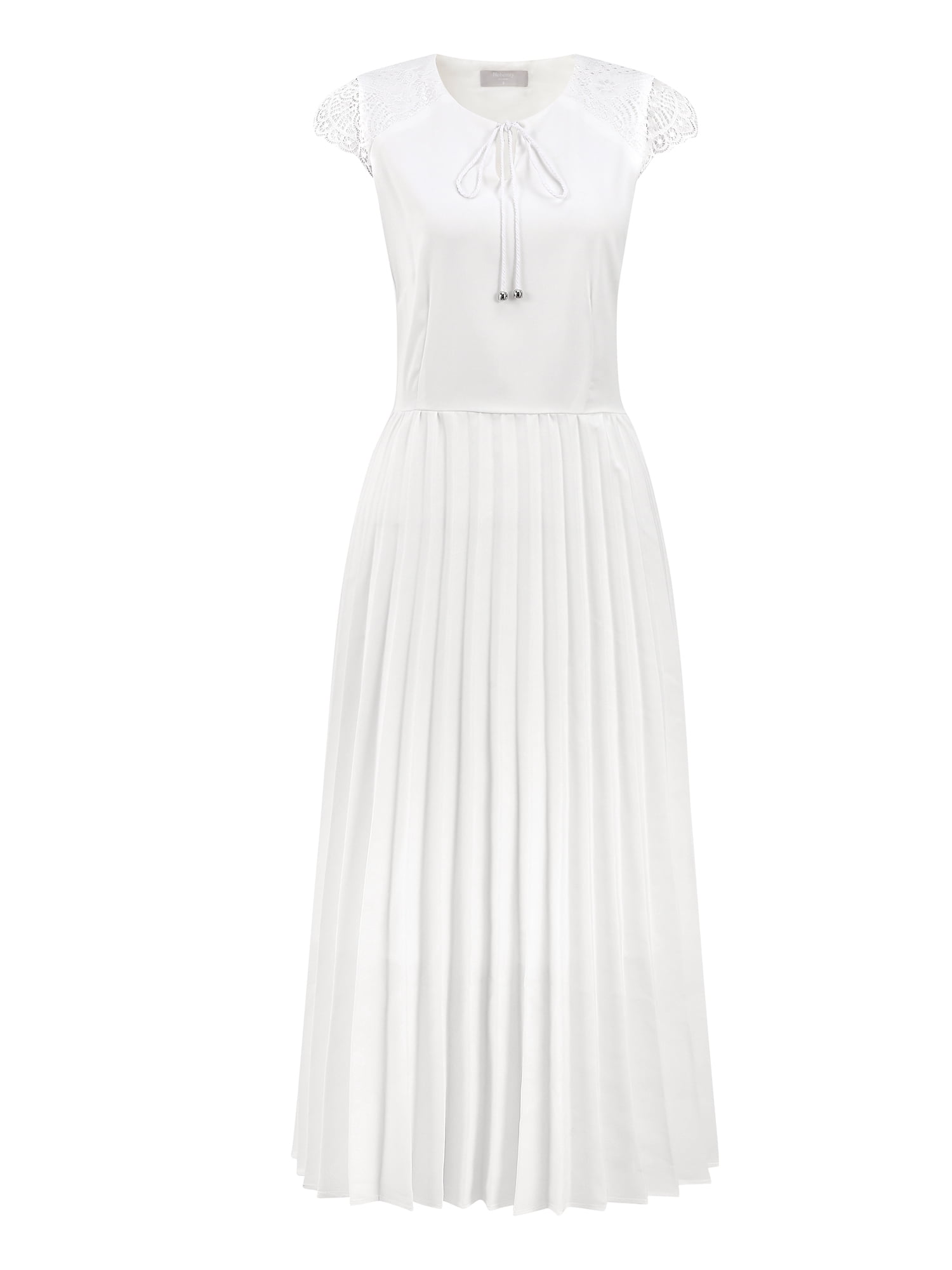 DARING DIVA Elegant Sleeveless A-Line Summer Chiffon Midi Dress M White