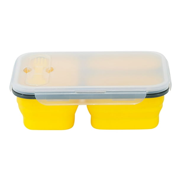 Ziloco hard lunch box Lunch Box With Spoon Silicone Folding Microwave Oven Portable Lunch Box