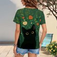 thumbnail image 5 of Yopmin Cat T Shirts for Women V Neck Loose Summer T Shirts Fashion Basic Tops Short Sleeve for Travel Dating Commuting, 5 of 6