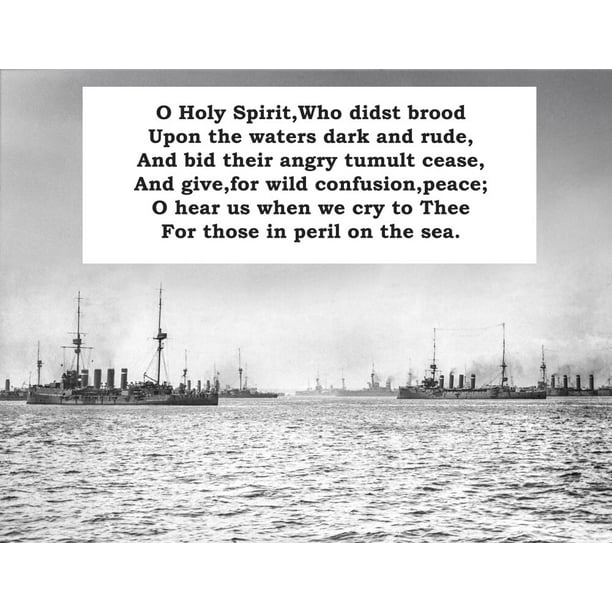Lyrics To The Navy Hymn Eternal Father Strong To Save With A Background Of Ships On The Ocean Poster Print By John Short Design Pics Walmart Com Walmart Com