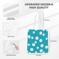 thumbnail image 4 of YFYANG Reusable Cotton Canvas Tote Shopping Bag, Blue Daisy Pattern Washable Portable Grocery Bag for Daily Travel, 4 of 8