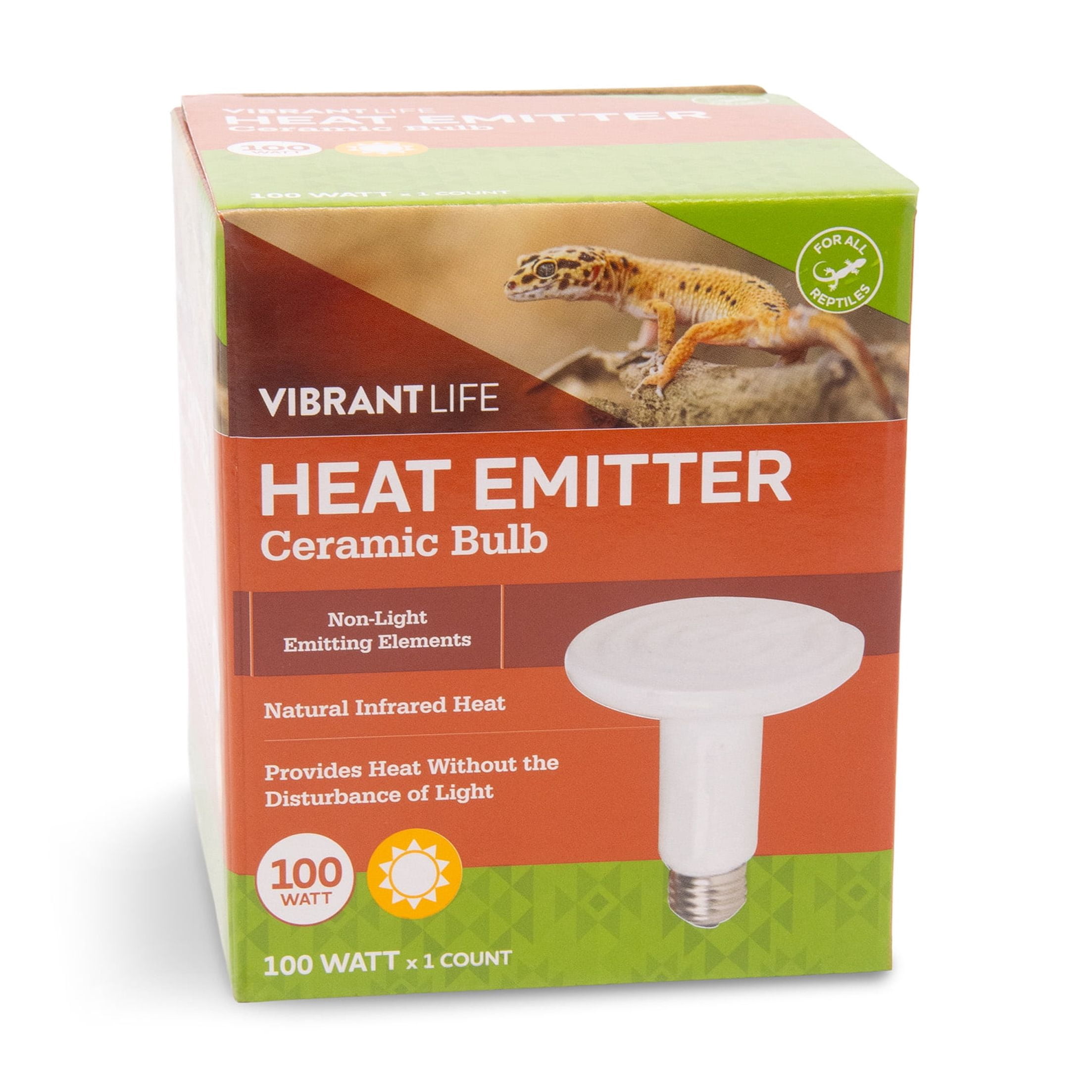 (12 pack) Vibrant Life Ceramic Bulb Heat Emitter for Reptiles, Non-Visible Heat 100 Watts