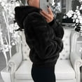 thumbnail image 2 of Women's Winter Warm Faux Fur Hooded Jacket - Casual Fleece-Blend Sweatshirt Outerwear, Black, S, 2 of 3