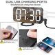 thumbnail image 4 of Reloj despertador digital, reloj electrónico LED con superficie de espejo, con cargador USB, brillo automático/personalizado, para mesa de oficina, dormitorio, mesita de noche (negro), 4 of 4
