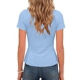 thumbnail image 5 of ATOGUTA Shirts For Teens Short Sleeve Tshirts Crewneck Cute Summer Casual Basic Tops for Kids Teen Size 3T-15, Sky Blue, 5 of 6
