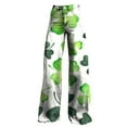 thumbnail image 4 of Green Casual Pants Women Wide Leg Pants Woman High Waist Floral Patterned Pants Lightweight Loose Fit Casual Colorful Trouser Imitation Jeans, 4 of 4