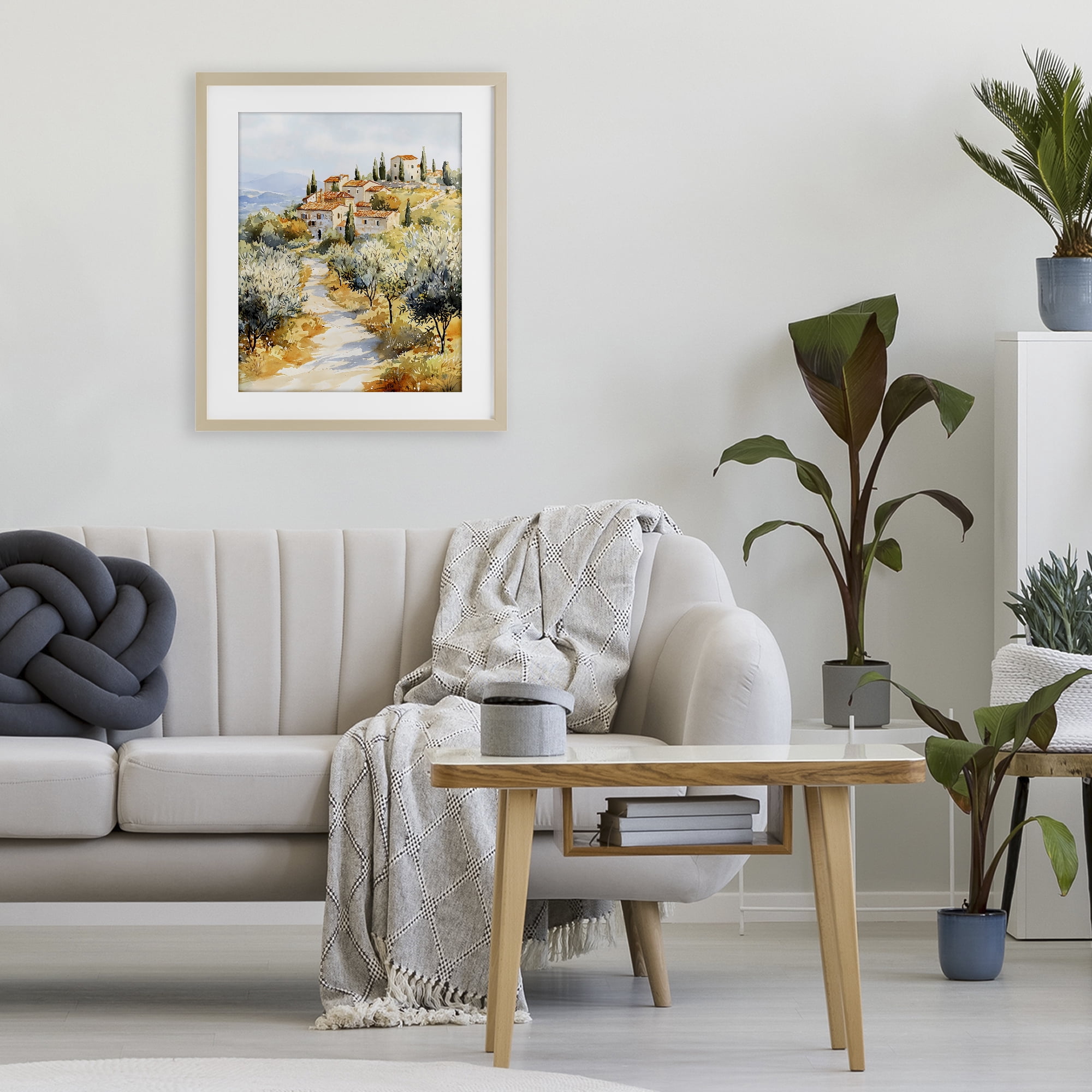 Stupell Industries Tuscan Hilltop Village View Birch Framed Print Under Glass, design by LSR Design Studio