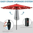 thumbnail image 4 of ABCCANOPY 7.5ft Patio Solar Umbrella LED Outdoor Umbrella with Tilt and Crank, Red, 4 of 9