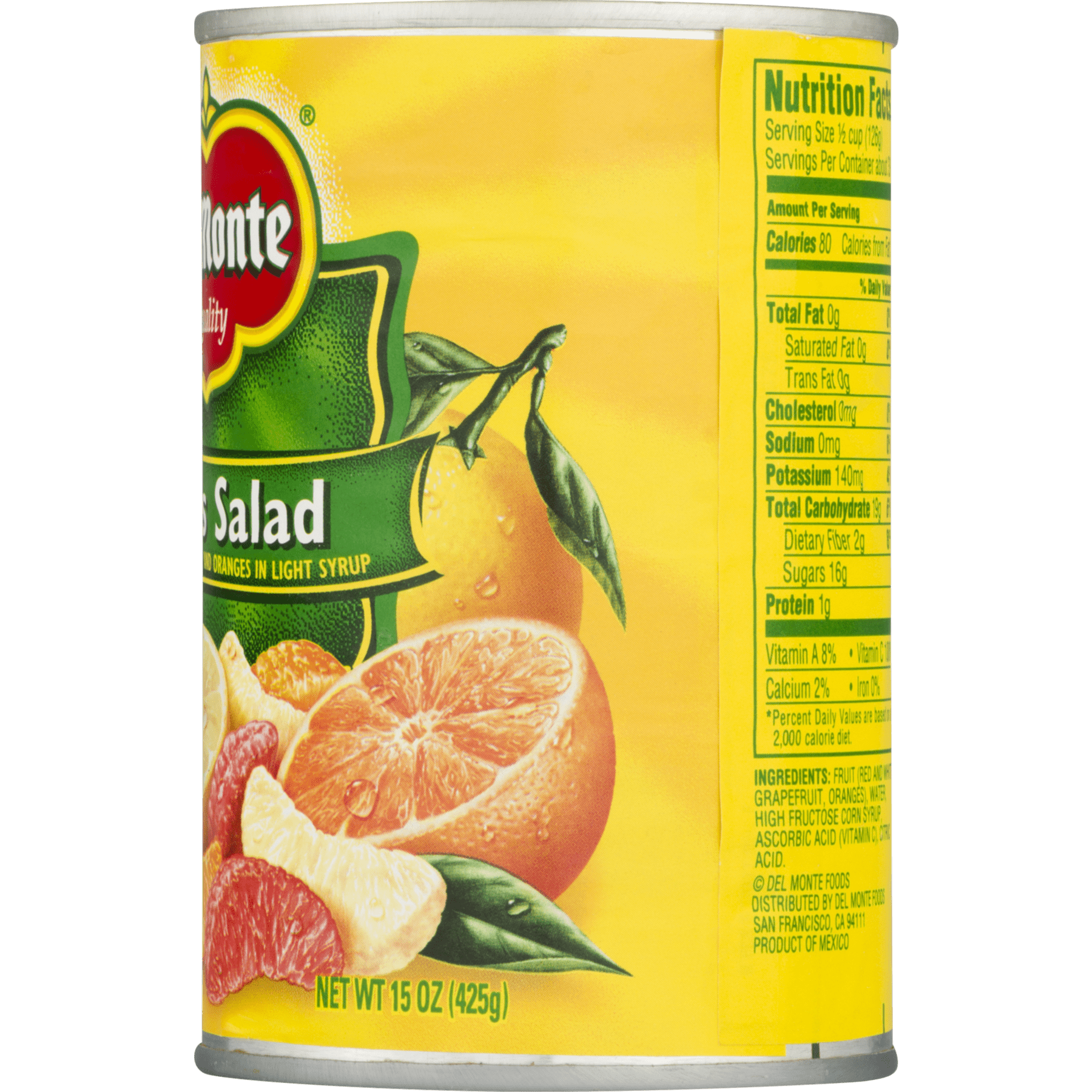 Del Monte Grapefruit Citrus Salad Light Syrup Canned Fruit 15 oz Can (Pack of 6)