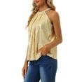 thumbnail image 4 of INSPIRE CHIC Women's Party Club Cocktail Sparkle Sleeveless Vest Tank Camisole Sequin Halter Tops M Black, 4 of 6