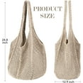 thumbnail image 4 of Gocvo Crochet Tote Bag Boho	Bag for Women, Lightweight Summer Beach Tote Travel Vacation Bag(Brown), 4 of 7