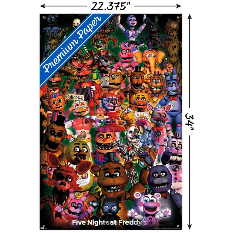 Five Nights at Freddy's - Ultimate Group Wall Poster with Push