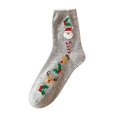 thumbnail image 2 of Gymayou Unisex Christmas Crew Socks Soft Cotton Festive Holiday Socks Home Sleeping Socks For Christmas Party Gray One Size, 2 of 3