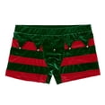 thumbnail image 5 of iEFiEL Men Velvet Bulge Pouch Striped Boxer Shorts with Bells Christmas Holiday Cosplay Costume, 5 of 7