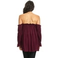 thumbnail image 2 of Haut à Épaules Dénudées pour Femmes, Blouse Boho Paysanne, 2 of 5