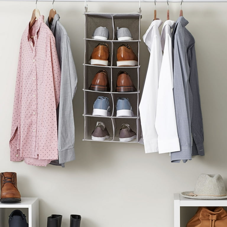 10 Shelf Hanging Shoe Storage Organizer Gray - Room Essentials