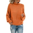 thumbnail image 1 of Kcodviy Chandails en Molleton Tricotés pour Femmes Automne Hiver, Chandail à Fil Épais, Chandails en Molleton Fins à Col Roulé pour Femmes, 1 of 5