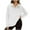 White, variant on Quinlirra Womens Sweatshirt Design Women's Casual Fashion V-neck Long Sleeved Pullover Solid Color Top