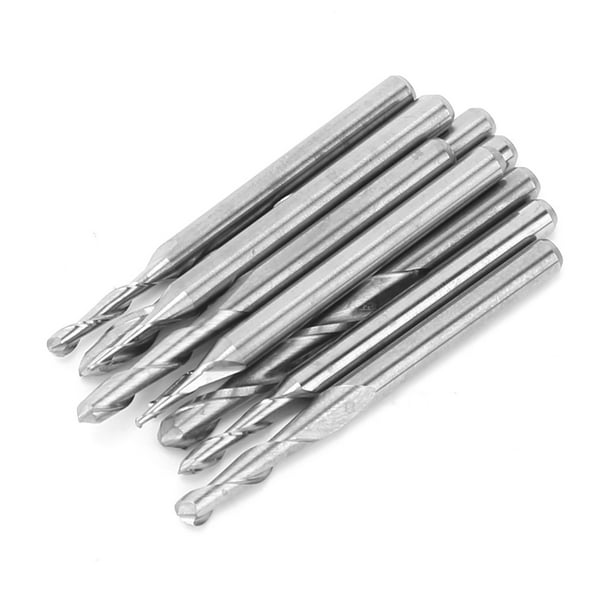 Fresa de carburo cementado, 10 piezas, fresa, herramienta de grabado CNC cementada, broca, fresa en espiral diseñada para precisión