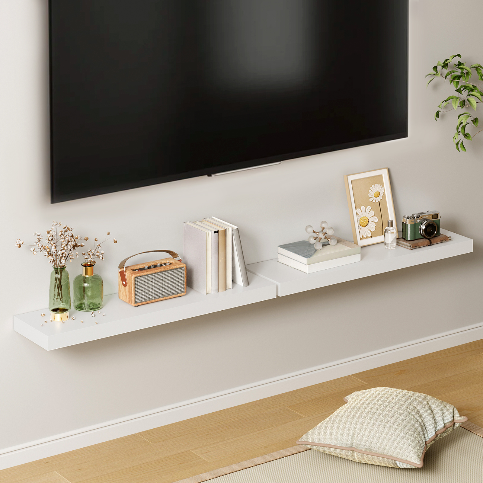 Fairy 2-Pack Floating Shelves, 22.5", White Farmhouse photo 8