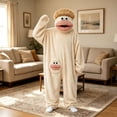 thumbnail image 2 of Family Matching Monster Onesie Silly Big Mouth Monster Outfit Fleece Hooded Soft Plush Jumpsuit For Adult And Kids, 2 of 2