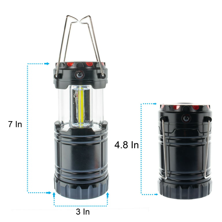 Collapsible Camping Lantern Flashlight COB LED Emergency Light - Magnetic  Base, Flashlight, RED SOS & Emergency Light, Handle & Hanging Hook 