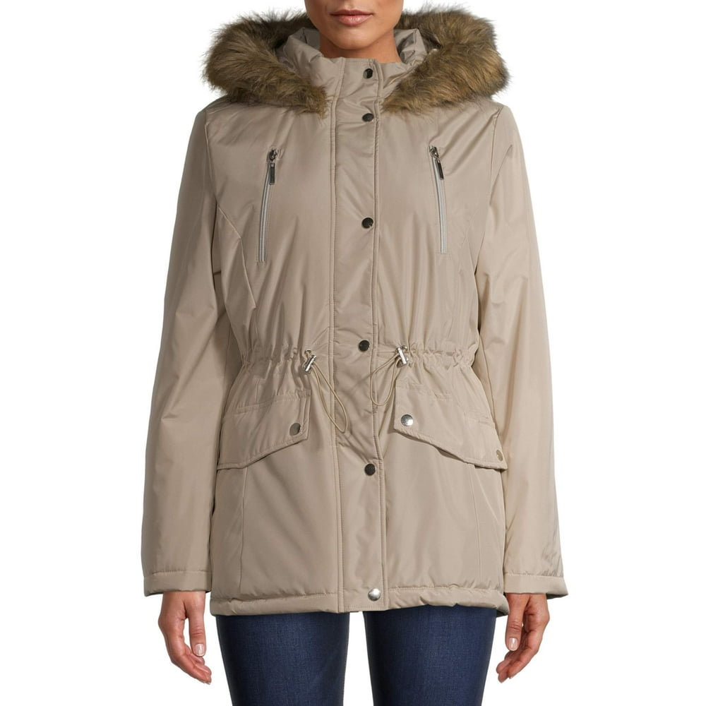 Big Chill - Big Chill Women's Heavy Coated Anorak With Faux Fur Hood ...