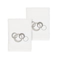 thumbnail image 2 of Authentic Hotel and Spa  Turkish Cotton Circles Embroidered White 2-piece Washcloth Set, 2 of 3
