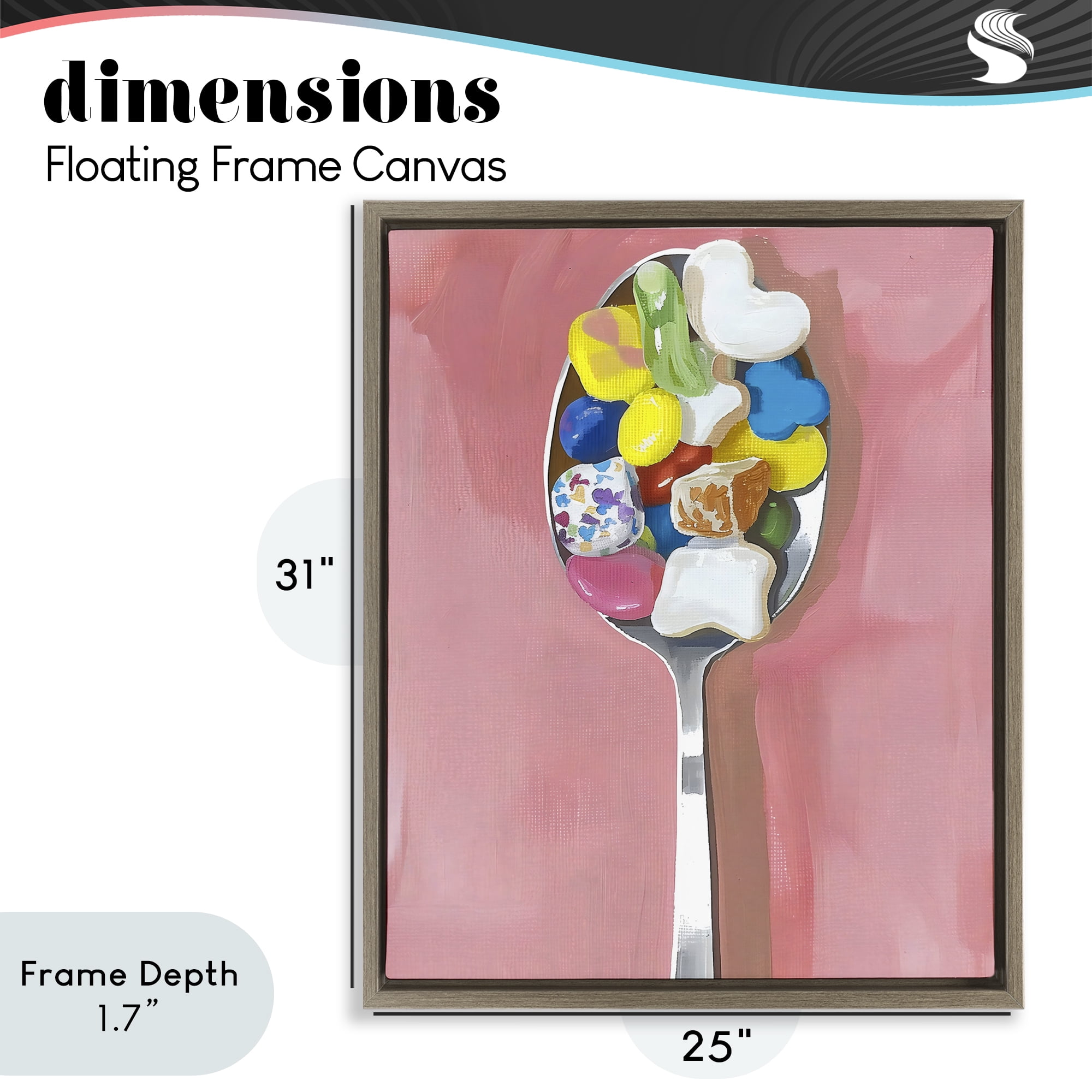 Stupell Industries Nostalgic Fun Breakfast Spoon Brown Framed Floater Canvas Wall Art, design by The Prints Vibe
