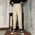 thumbnail image 3 of Pantalones grises drapeados de trabajo para hombre, trajes fluidos de oficina para hombre, pantalones de verano 2024, ropa elegante de estilo coreano, moda elegante de primavera, 3 of 5