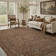 thumbnail image 3 of SIXHOME 6'x9' Vintage Distressed Area Rug Soft Washable Non-Slip Carpet American Classic Retro Rug with Geometric Rugs for Living Room Bedroom Neutral Home Decor Red, 3 of 7