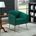 thumbnail image 5 of 28.5'' Wide Modern Style Rivet Trimming Velvet Barrel Accent Chair-Green, 5 of 7