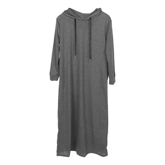 AURARMLET 1Pcs Long Sweatshirt Dress Cotton Grey Casual Warmth for Home Lounging