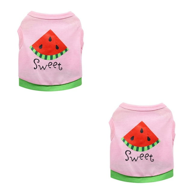 Greeniant Ropa Chalecos de algodón de verano Traje de patrón de letra de sandía Abrigo elástico Perros pequeños Chihuahua Bulldog Type2 NO2