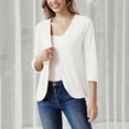thumbnail image 5 of Winter Polyester Long Sleeve Cardigan for Women White Leisure Solid Color Wide Neck Split Sleeves Weekend Women's Nine Quarter Casual Jacket Top M, 5 of 6
