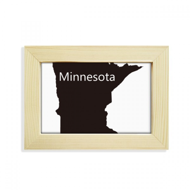 Escritorio de madera Arte Pintura Minnesota Latina usa mapa silueta 5x7 pulgadas marco de foto