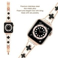 thumbnail image 3 of TECH CIRCLE for Apple Watch Clover Bands 38mm 40mm 41mm,Simple Stylish Sparkle Diamond Metal Dressy iWatch Bands Woman Cute Wrist Strap for Apple Watch Band Series 9 SE 8 7 6 5 4 3 2 1,Rosegold+Black, 3 of 7