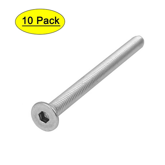 M4x50mm 316 Stainless Steel Flat Head Hex Socket Cap Screw Bolt Fastener 10pcs