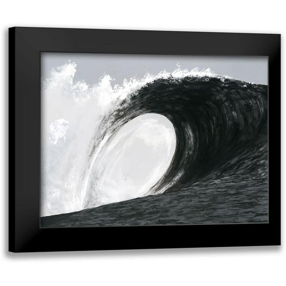 Willett, Michael 14x12 Black Modern Framed Museum Art Print Titled - Black And White Waves IV